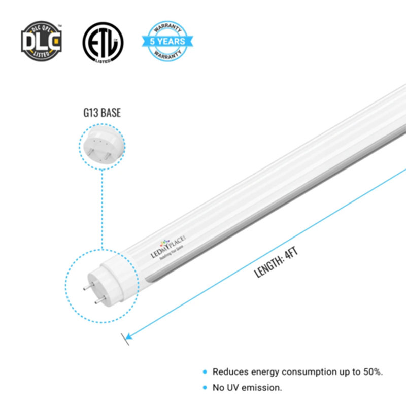 20 W, ampoule DEL T8, à intensité variable, culot G13 / à deux broches, 4000