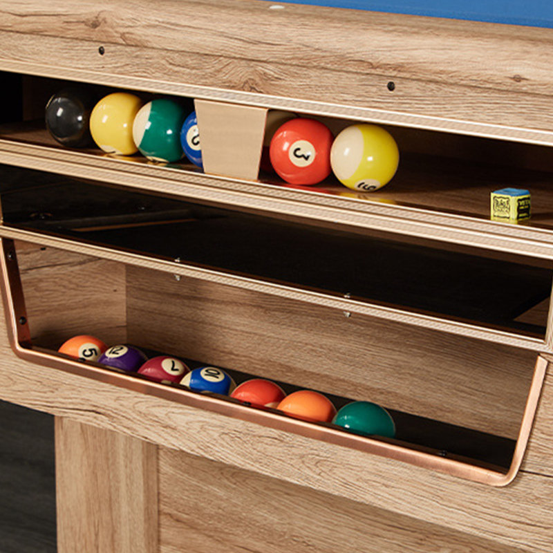 IQOWEL Multi Game Pool Table, 8 ft., Oak/Green, Green
