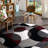 Amirr Geometric Burgundy/Gray/White Woven Area Rug – Modern Abstract Circles Polypropylene Carpet for Living Room, Bedroom, or Kitchen-691458553