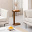 Veta Solid Wood C Shaped Side Table-618866156