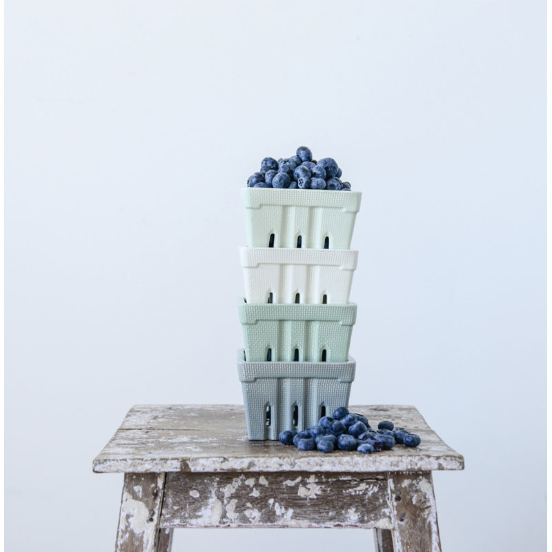 Ensemble de 4 contenants alimentaires, Blanc / gris / vert / vert pâle