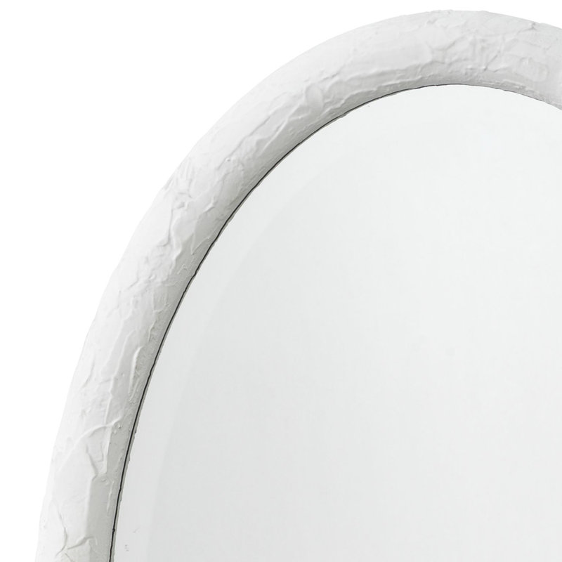 Wood Wall Mirror, White