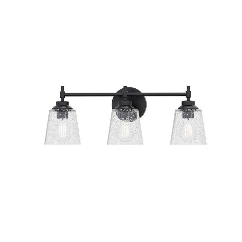 Montford 3-Light 6.25” Wide Vanity Light, Matte Black