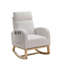 Chaise berçante à haut dossier en peluche avec poches latérales l 27,6 po