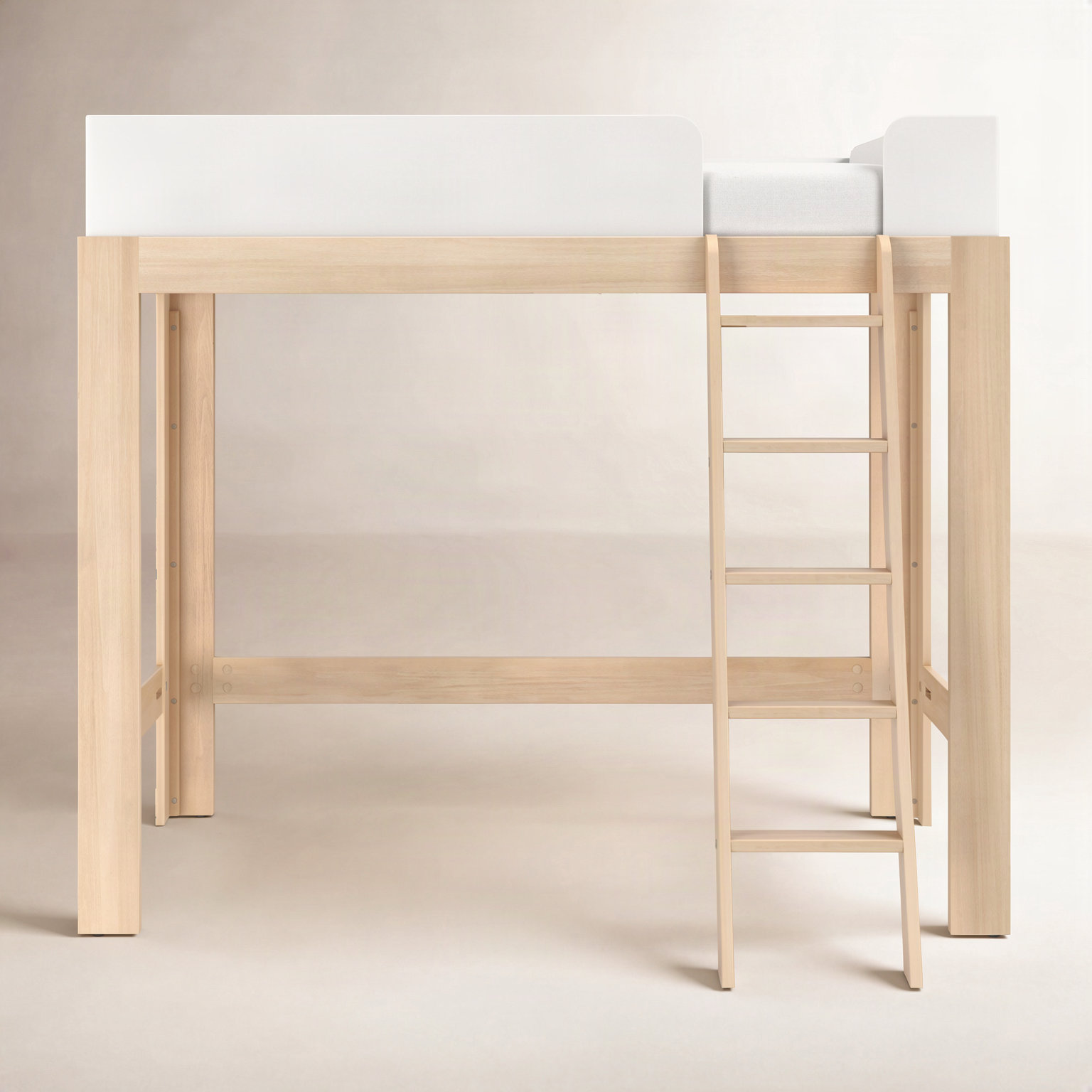 Bellmont Twin Solid Wood Loft Bed, Blonde/White