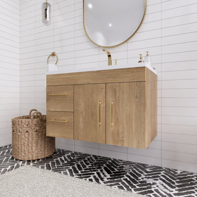 Spring 35.44'' Single Bathroom Vanity with Acrylic Top