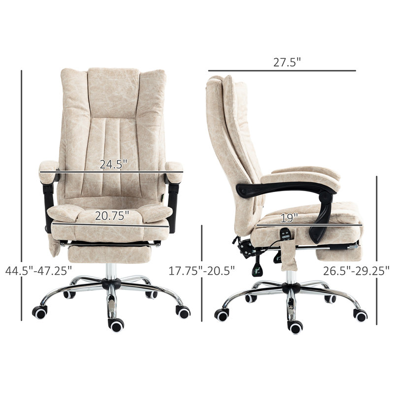 Vinsetto Microfiber Office Chair, White