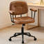 Fauteuil de bureau ergonomique et pivotant, fauteuil de travail à accoudoirs en similicuir avec dossier bas, fonction berçante.-509979261