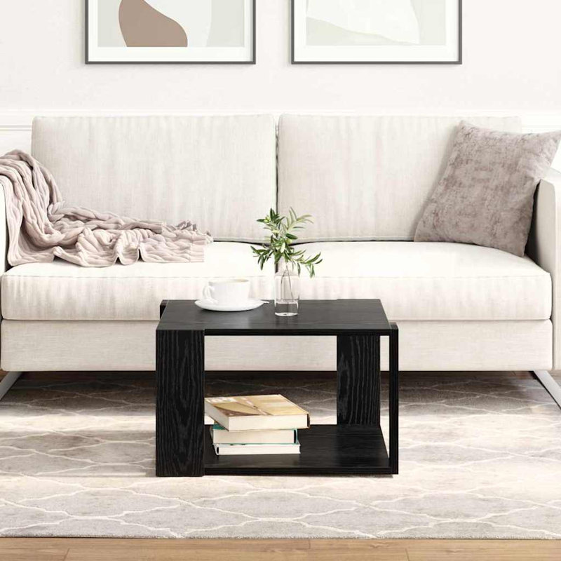 Aleydis Coffee Table Hallway Side Table Desk Accent End Table Engineered Wood, 51.5 x 51.5 x 30 cm (L x W x H), Black Oak