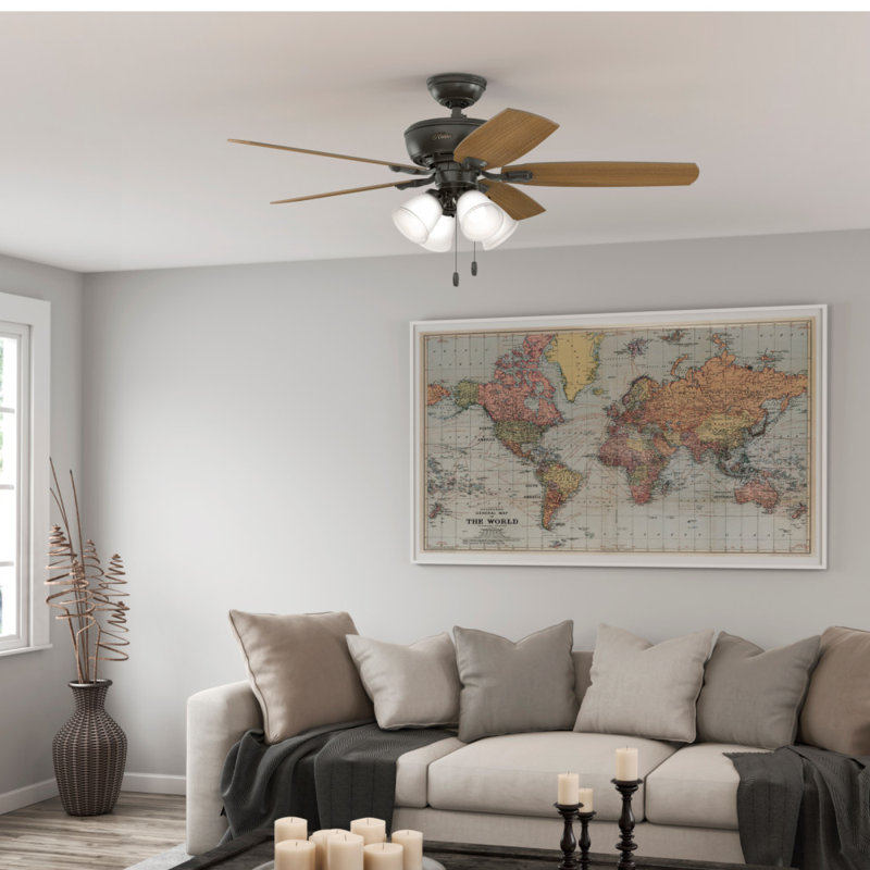 Amberlin 52" Noble Bronze Ceiling Fan with LED Light