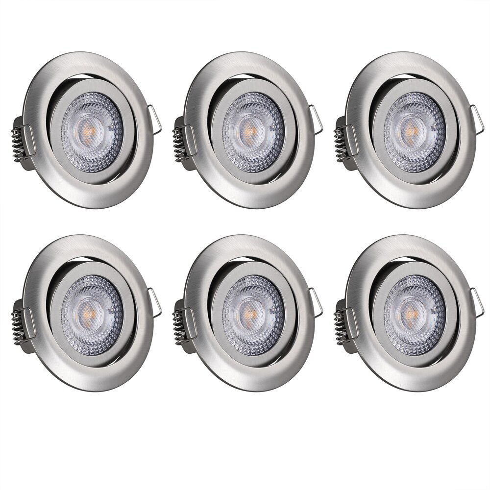 LED Recessed Light Sumru Set of 6 Nickel