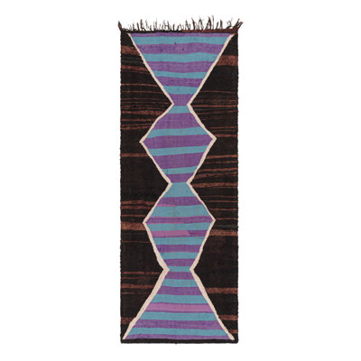 One-of-a-Kind 3'x8'9" 1950s Wool Area Rug