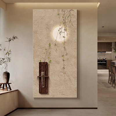 Zen style hydroponic green plant sandstone wall decoration items