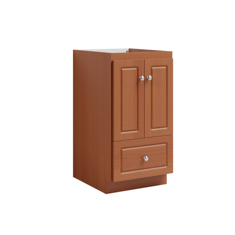 Ultraline 18 in. W x 21 in. D x 34.5 in. H Bath Vanity Cabinet without Top in Medium Alder, 21, Medium Alder