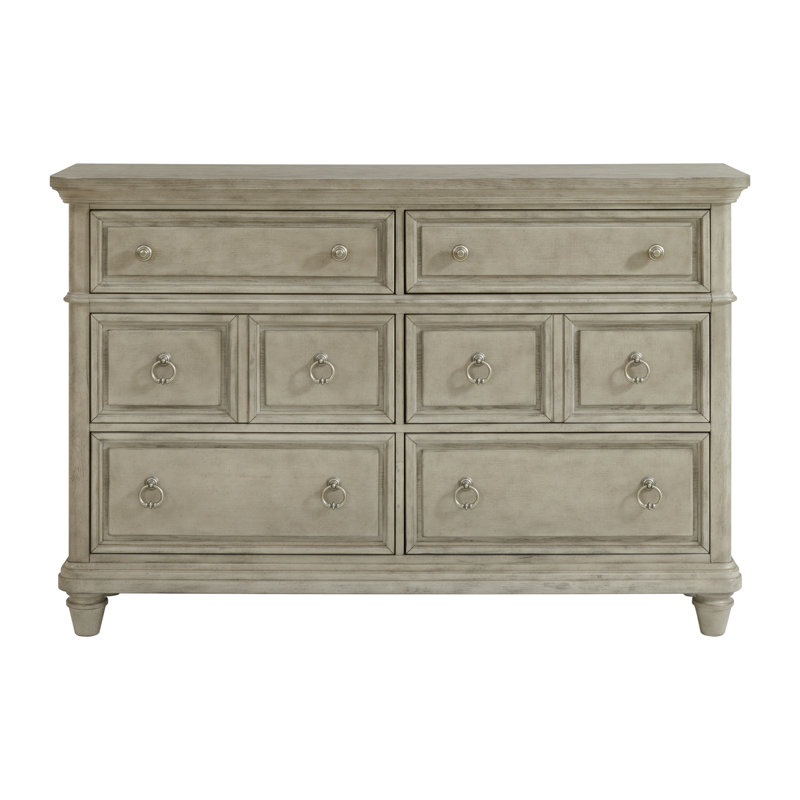 Commode 6 tiroirs Alcott Hill® Darothy en gris clair