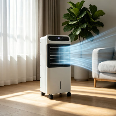 32 Inch 3-In-1 Portable Evaporative Swamp Cooler, Ice Cooling Fan Humidifier With 12H Timer 60° Oscillation Remote Control, 3.2Gallon Water Tank