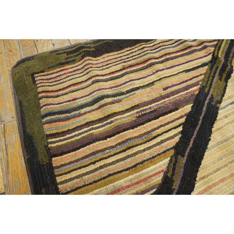 Tapis crocheté ivoire à motif géométrique américain