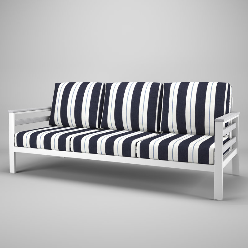 Townsend Metal Outdoor Sofa With Sunbrella Cushion, Relate Harbor