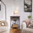 Plateau de table brun / base grise