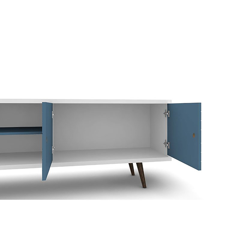 Darryl TV Stand for TVs up to 60", White/Aqua Blue