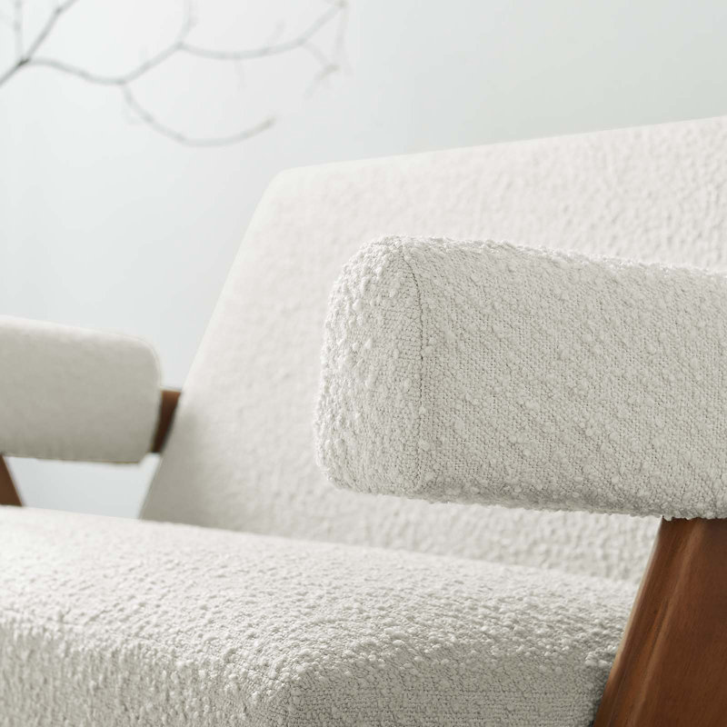Modway Lyra 59'' Loveseat, Ivory Boucle