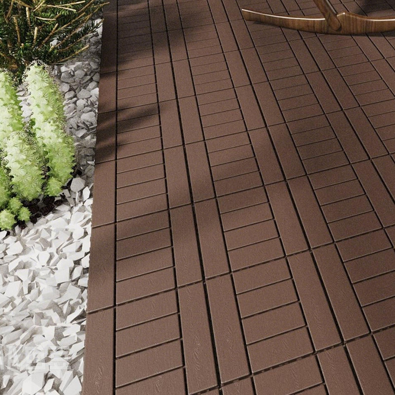 Carreaux de terrasse pour patio 12 po x 12 po Zz Style, Brun