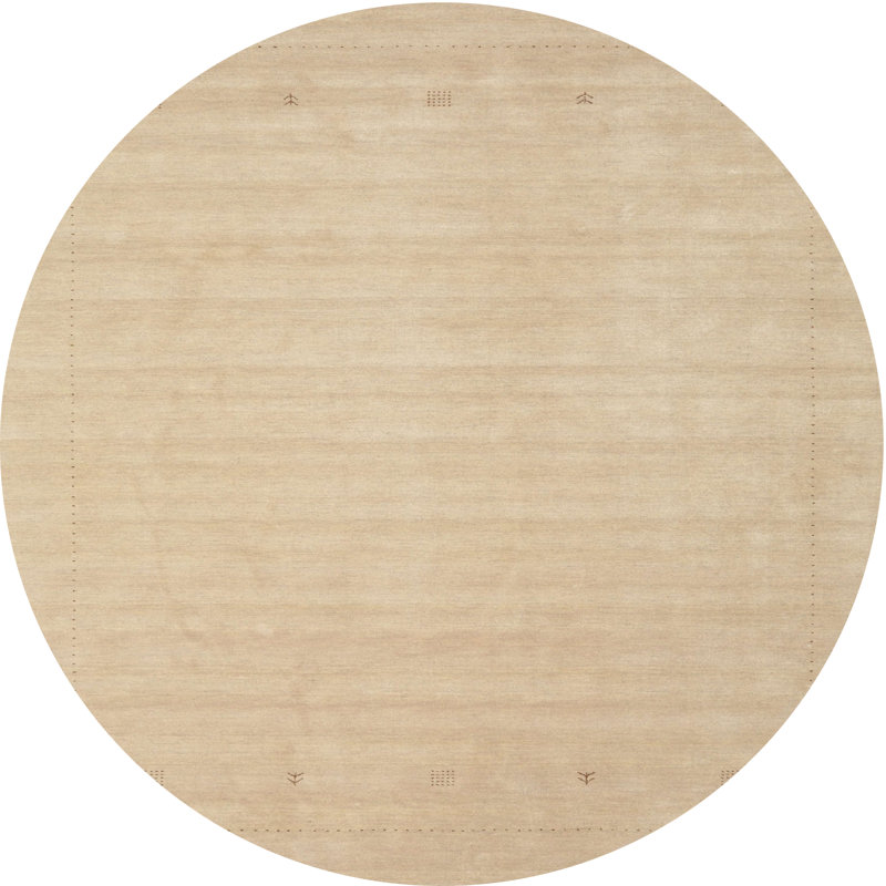 Surface beige contemporaine tapis, Rond 8 pi x 8 pi
