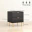 Table de chevet, ensemble de 2, tables de chevet et 2 tiroirs, noir-269758986