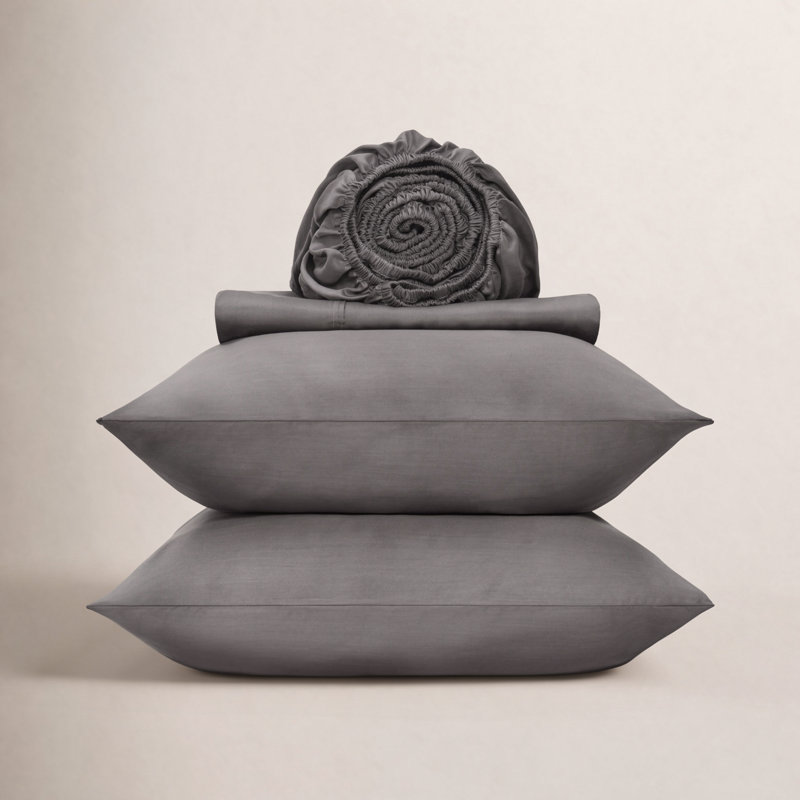 Tencel Sheet Set 4 Pieces, Sage Tea Green, Queen Sheet Set + 1 Fitted Sheet + 2  Pillowcases