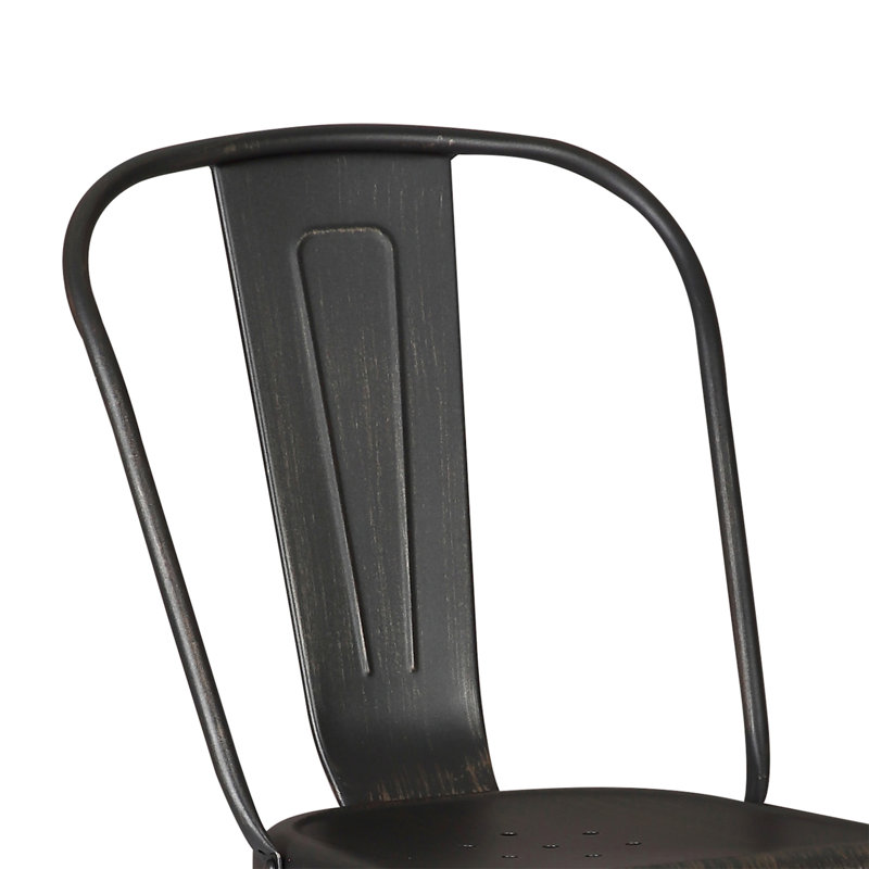 Ensemble de 4 chaises de salle à manger empilables en métal