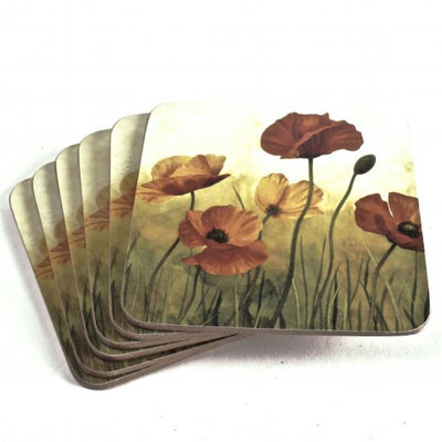 Dessous de verre en liège Poppies