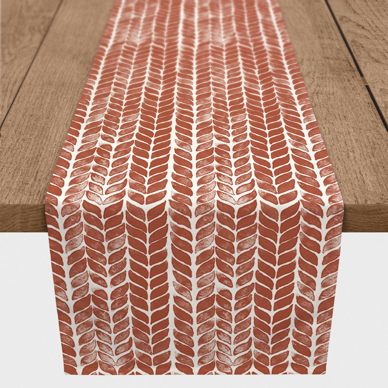 Chemin de table rectangulaire en polyester Cenya, 72 po x 16 po, Brun