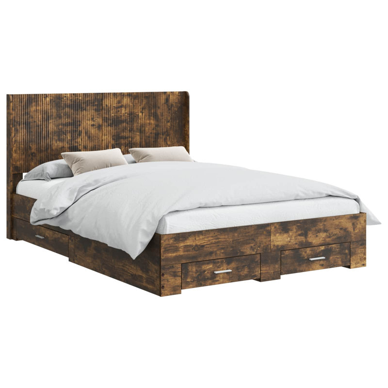 Bed, European Double (140 x 200 cm), Smoked Oak