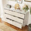 Commode blanche moderne, commode 8 tiroirs, commode en bois avec pieds en métal
