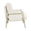 Fauteuil d'appoint moderne couleur crème, profondeur d'assise de 52 cm, rembourrage à ressorts ensachés, structure en bois massif, largeur de 67 cm, revêtement en chenille.