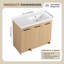 36" Modular Freestanding Bathroom Vanity with Resin Sink Top, Light Oak-373338827