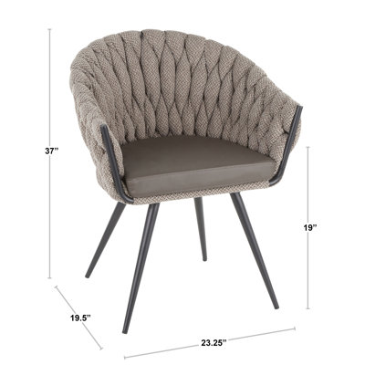 Chaise avec accoudoirs tressée Maddison