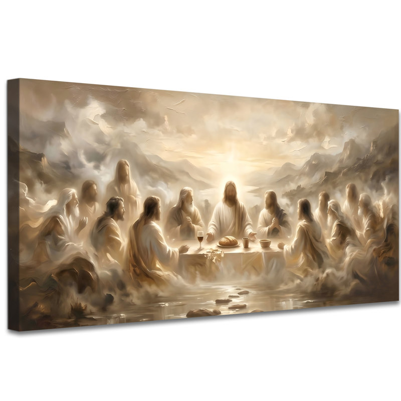 Jésus, art mural la dernière Cène, peinture à l'huile, art mural chrétien pour salon, salle à manger, église, salle de prière, décoration murale biblique religieuse pour la décoration intérieure, 16 po x 32 po