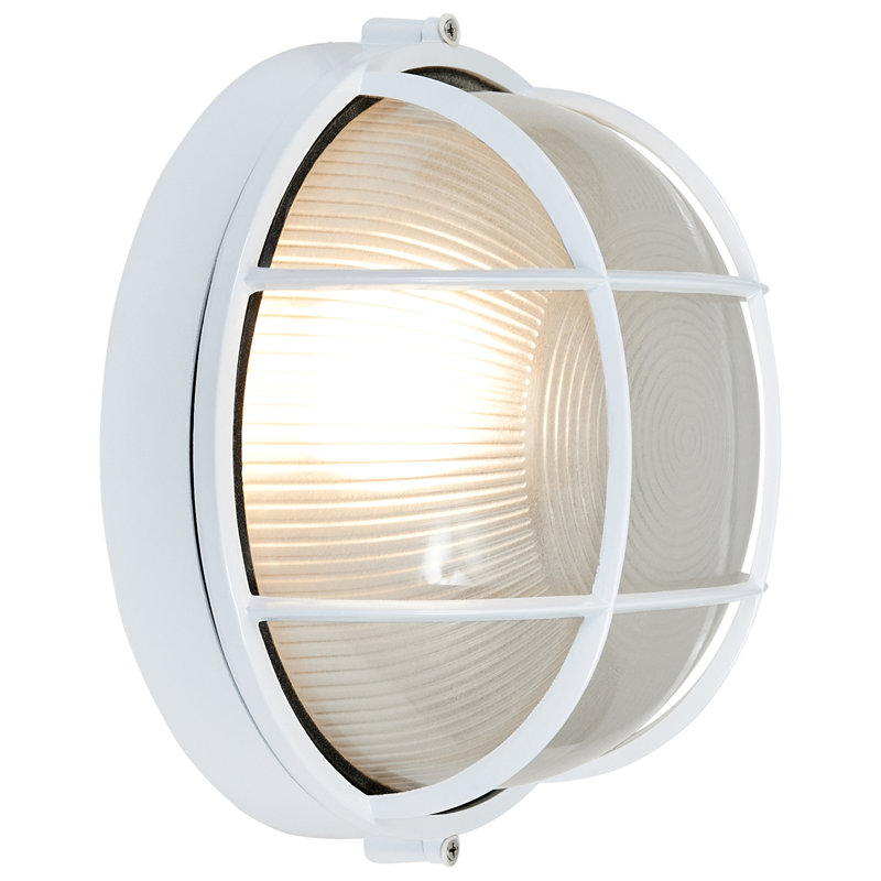 Luminaire d'extérieur à cloison Zurcher, Blanc, H 9,5 po x l 10 po x P 5 po