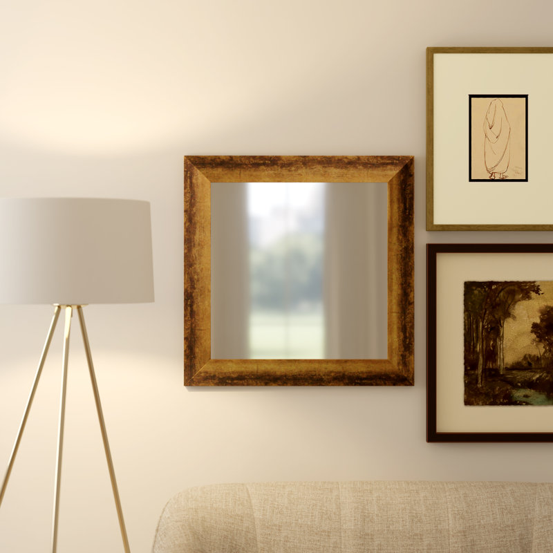 Arkansas Wood Flat Wall Mirror, 39.5" H x 39.5" W