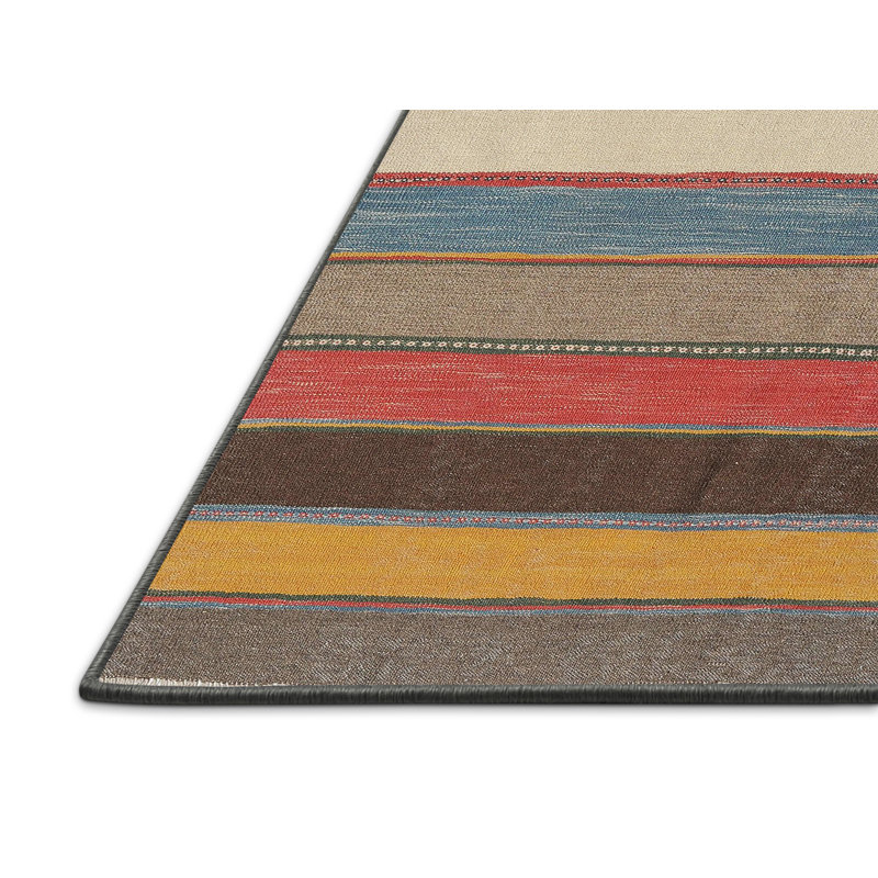 Tapis noir/beige/gris contemporain, Rectangle 5 pi x 7 pi
