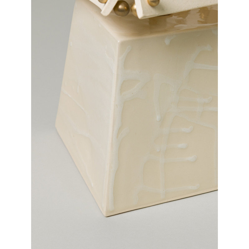 Osen Table Lamp, Bone, 13.5" H x 7.5" W x 7.5" D, Glace