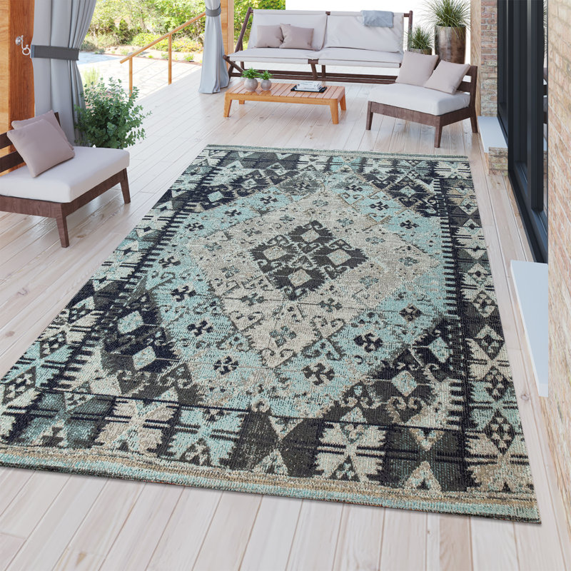 Tapis bleu / gris Highgate, Rectangle 5 pi 3 po x 7 pi 3 po
