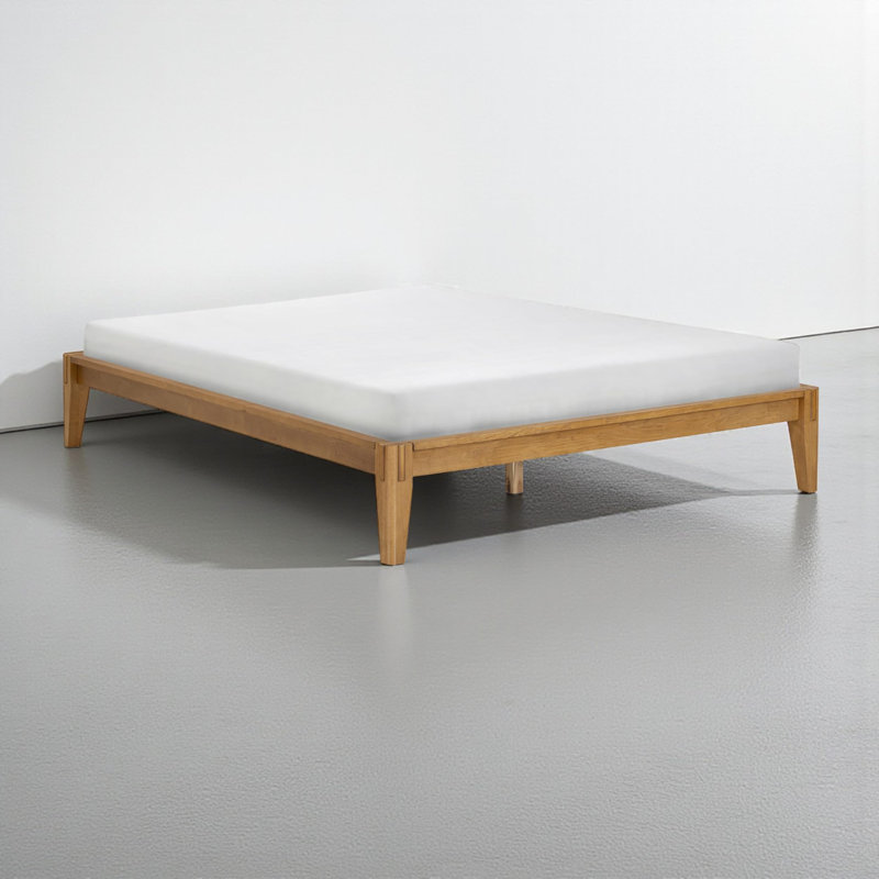 Structure de lit en bois massif NTC Sapa - Menuiserie japonaise minimaliste, pas de sommier tapissier, lattes silencieuses, assemblage facile