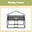 Lit simple superposé en bois avec tente-350248124