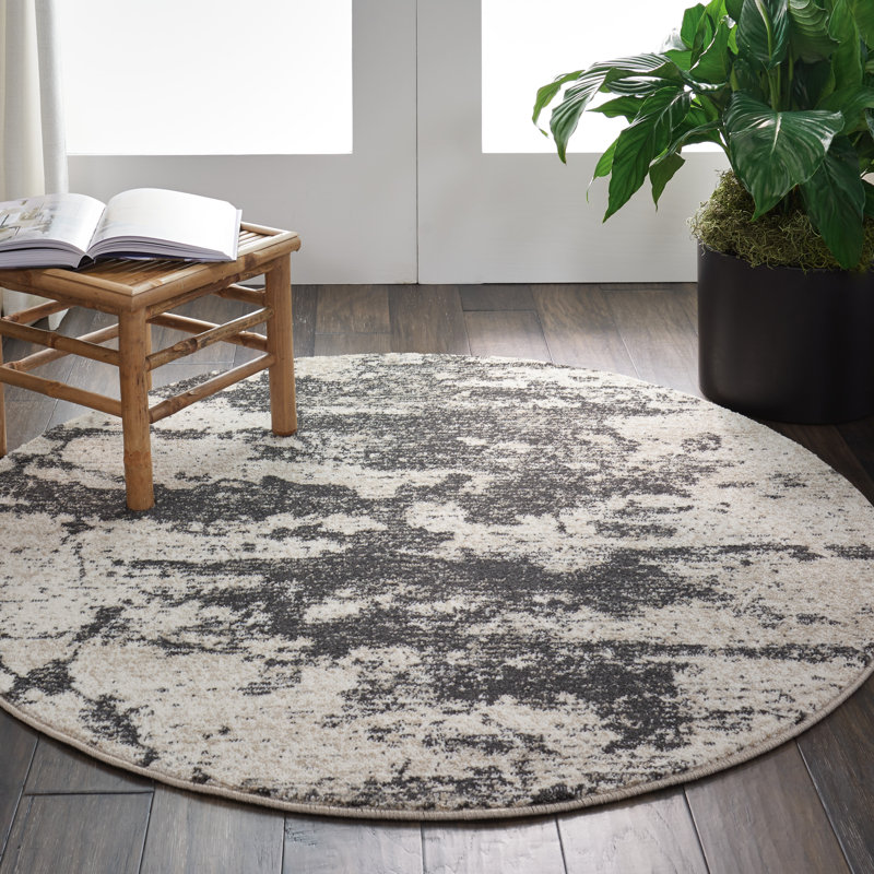 Abstract Indoor Rug, Round 5'3"