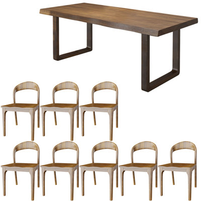 Modern simple solid wood dining table set..