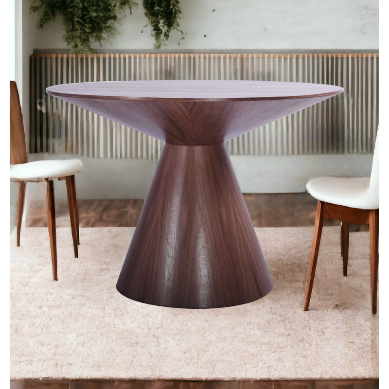 Bedlington Wood Pedestal Base Round Top Dining Table, Gray, 47" W x 47" L
