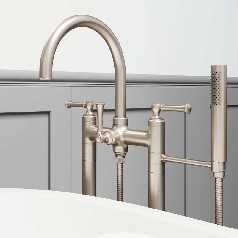 Floor Mounted Tub Spout, Brushed Nickel