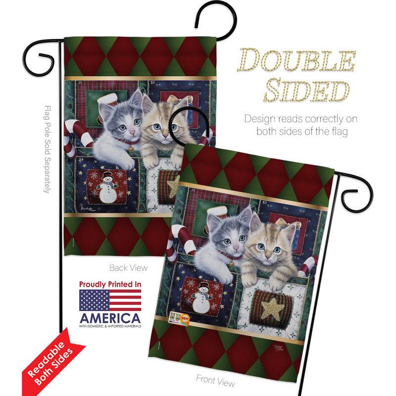Calendrier chatons 2 faces en polyester 19 x 13 po Ensemble de drapeaux